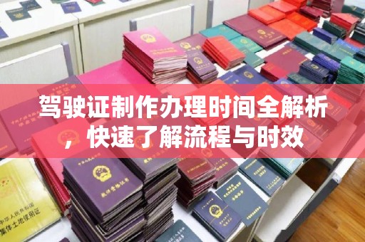 环翠驾驶证制作办理时间全解析，快速了解流程与时效