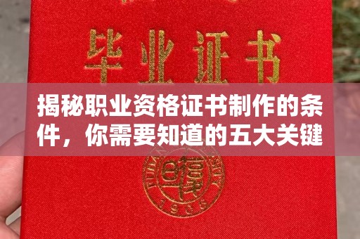 环翠揭秘职业资格证书制作的条件，你需要知道的五大关键要素