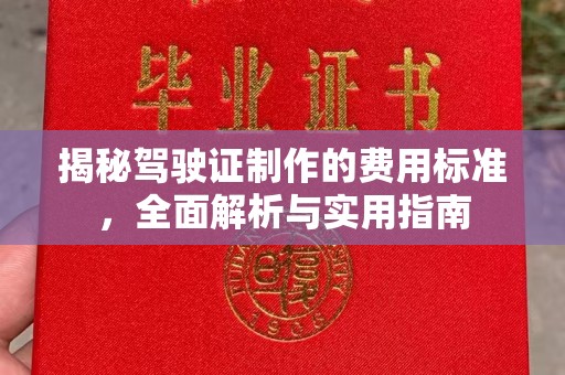 环翠揭秘驾驶证制作的费用标准，全面解析与实用指南