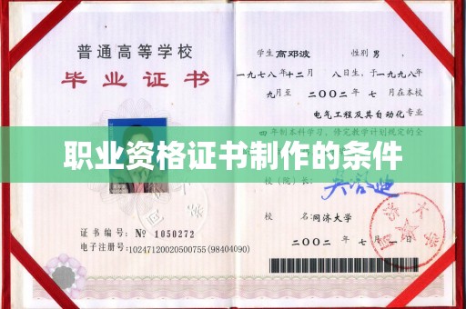 环翠职业资格证书制作的条件